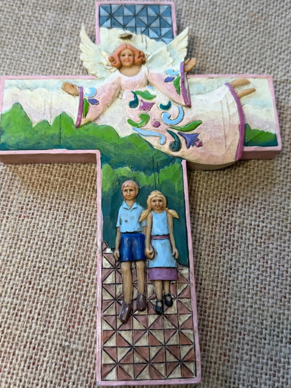 Enesco Jim Shore 7” Guardian Angel Cross Wall Décor Heartwood Creek 4007045